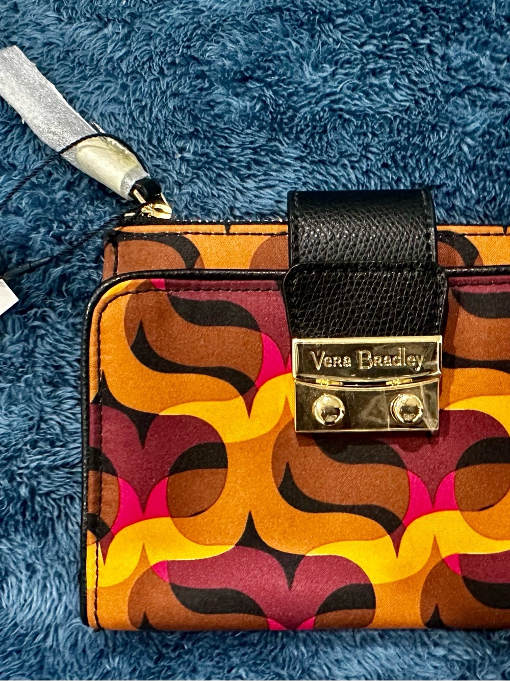 Vera Bradley Modern Lights Push Lock Wallet RFID With Leather Trim New with Tags